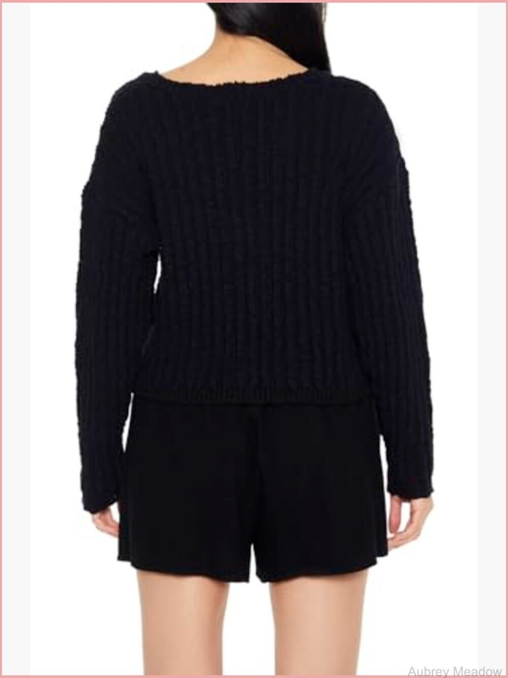 Classic Ribbed Knit Cardigan with Button Front - Picture 4 of 5